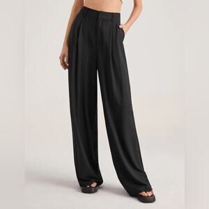 NWT REVOLVE & MINIMALIST lovers COMMENSE black tailored elastic back pan…